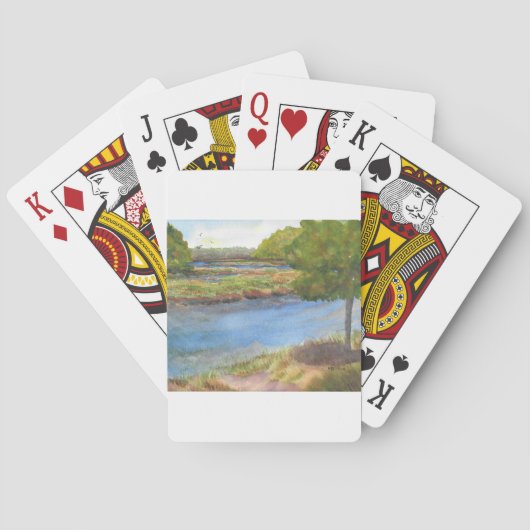 squamscott river op newfields , juli 2015 speelkaarten (Achterkant)
