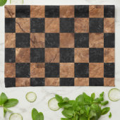 SQUARE1 ZWARTE MARBLE & BROWN STONE THEEDOEK (Gevouwen)