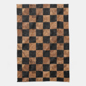 SQUARE1 ZWARTE MARBLE & BROWN STONE THEEDOEK (Verticaal)