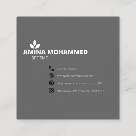 Square, 2,5 x 2,5-inch krachtige Visitekaartje (Achterkant)