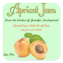 Square Abrikoos Jam Food Canning Label