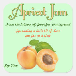 Square Abrikoos Jam Food Canning Label