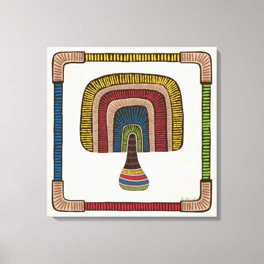 Square Abstract Mushroom Canvas Afdruk (Voorkant)