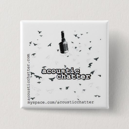 Square Acoustic Chatter Vierkante Button 5,1 Cm (Voorkant)
