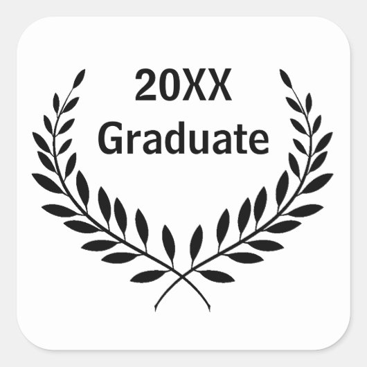Square Afstudeerdatum - Square Sticker (Voorkant)