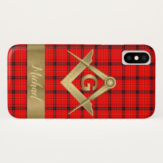 Square and Compass Monogrammed iPhone/iPad case (Achterkant (horizontaal))