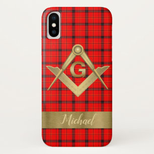 Square and Compass Monogrammed iPhone/iPad case