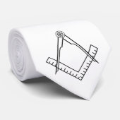 Square and Compass Necktie Stropdas (Opgerold)