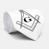 Square and Compass Necktie Stropdas (Opgerold)