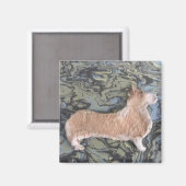 Square and Round Corgi Magnet (Voorkant / Achterkant)