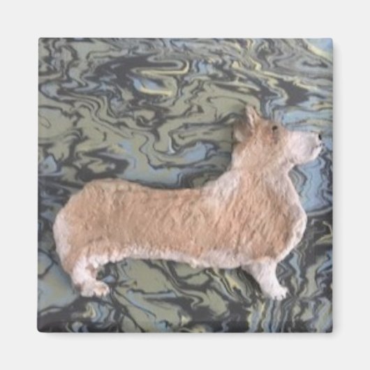 Square and Round Corgi Magnet (Voorkant)