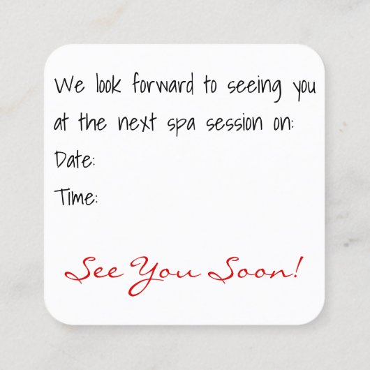 Square Appointes Roze kerstrecycleerder Afsprakenkaartje (Achterkant)