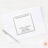 Square Author Signature Black Bookplate Vierkante Sticker (Envelop)