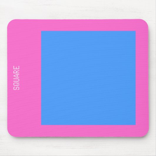 Square - Baby Blue en Roze Muismat (Voorkant)