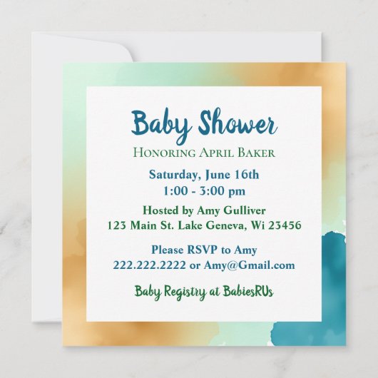 Square Baby en het Black Lab Dog Baby shower Kaart (Achterkant)