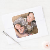 Square Baby's eerste kerstfoto Stickers (Envelop)