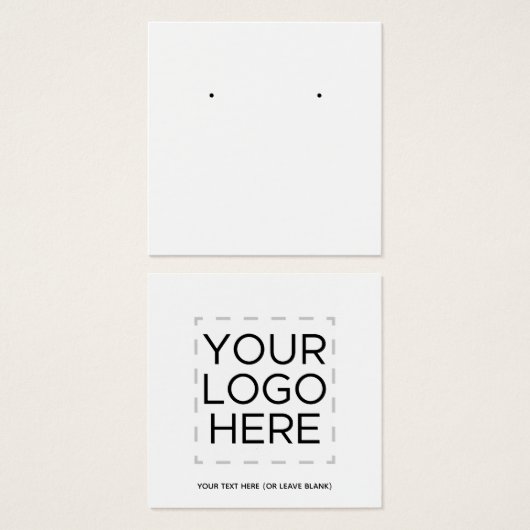 Square Back Logo White Earling-kaart Vierkante Visitekaartjes (Voorkant /achterkant)