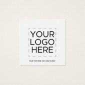 Square Back Logo White Earling-kaart Vierkante Visitekaartjes (Achterkant)