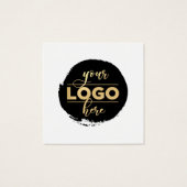 Square Back Logo White Earling-kaart Vierkante Visitekaartjes (Achterkant)