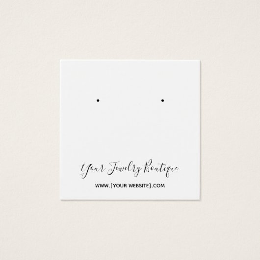 Square Back Logo White Earling-kaart Vierkante Visitekaartjes (Voorkant)