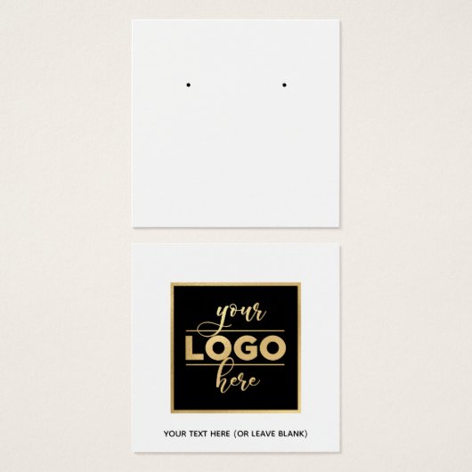 Square Back Logo White Earling-kaart Vierkante Visitekaartjes (Voorkant /achterkant)