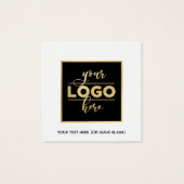 Square Back Logo White Earling-kaart Vierkante Visitekaartjes (Achterkant)