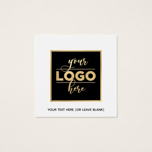 Square Back Logo White Earling-kaart Vierkante Visitekaartjes (Achterkant)