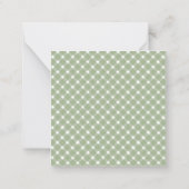 Square Basic Gingham Sage Green Border Notitiekaartje (Achterkant)