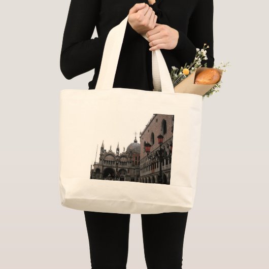 Square & Basilica of St Mark Grote Tote Bag (Voorkant (product))