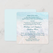 Square Beach Background Wedding Menu Template (Voorkant / Achterkant)