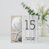 Square Beach Wedding Boardwalk Table Number Kaarte Kaart (Staand voorkant)