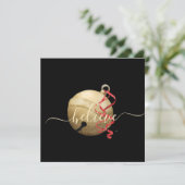 Square Believe Jingle Bell Kaart (Staand voorkant)