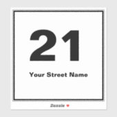 Square Bin Number met Street Sticker (Vel)