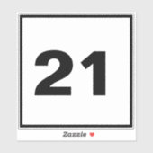 Square Bin-nummer Sticker (Vel)