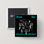 Square Birthday Button (Voorkant /achterkant)
