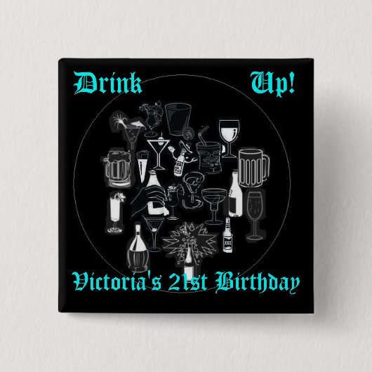 Square Birthday Button (Voorkant)
