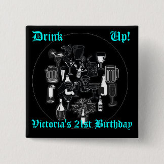 Square Birthday Button