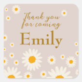 Square birthday labels for Daisy / "Thank you"  (Voorkant)