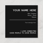 Square Biz Kaart - Omarm uw reis met plezier Vierkante Visitekaartje (Achterkant)