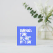 Square Biz Kaart - Omarm uw reis met plezier Vierkante Visitekaartje (Staand voorkant)