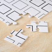 Square Black en White Minimalist Pattern Legpuzzel (Zijkant)