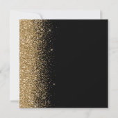 Square Black Gold Glitter Sla de datum op Aankondiging (Achterkant)