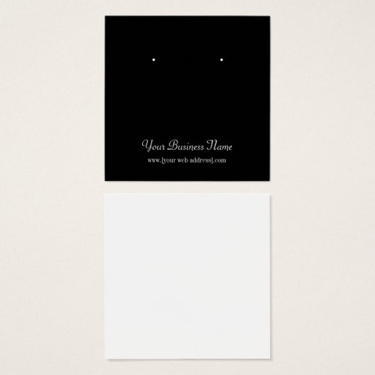 Square Black Plain Simple Custom Oorsprongskaart Vierkante Visitekaartjes (Voorkant /achterkant)