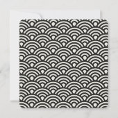 Square Black + White Patterned Wedding Invitation Kaart (Achterkant)