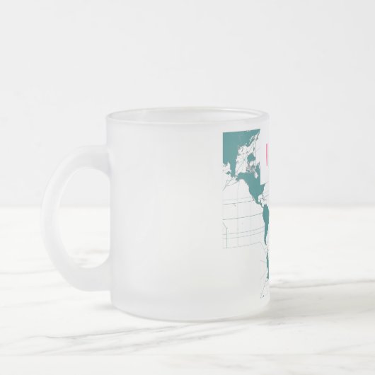 Square Blauwgroen, ik ben ruimtelijk, @MappingCent Matglas Koffiemok (Links)