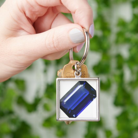 Square Blue Sapphire Sleutelhanger (Hand)