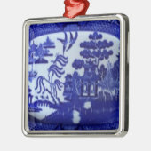 Square Blue Willow Ornament licht je structuur op (Links)