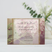 Square  Blush Pink Hydrangea Vintage Wedding RSVP Kaartje (Staand voorkant)