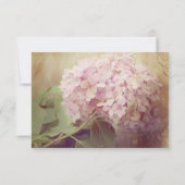 Square  Blush Pink Hydrangea Vintage Wedding RSVP Kaartje (Achterkant)