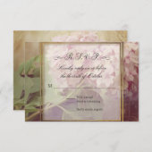Square  Blush Pink Hydrangea Vintage Wedding RSVP Kaartje (Voorkant / Achterkant)